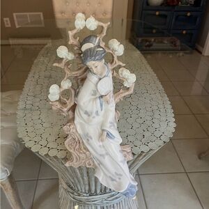 Lladro Blue and White Geisha Figurine